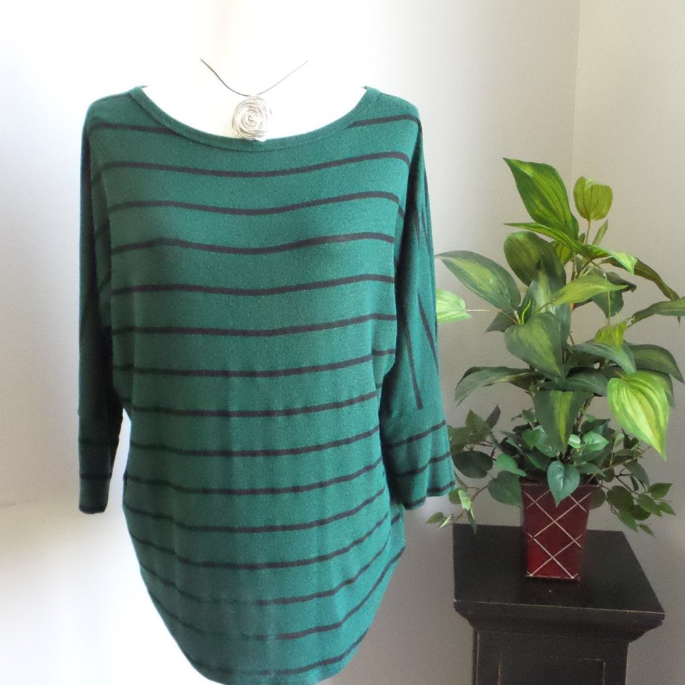 Market & Spruce Green/Black Dolman Med. EUC